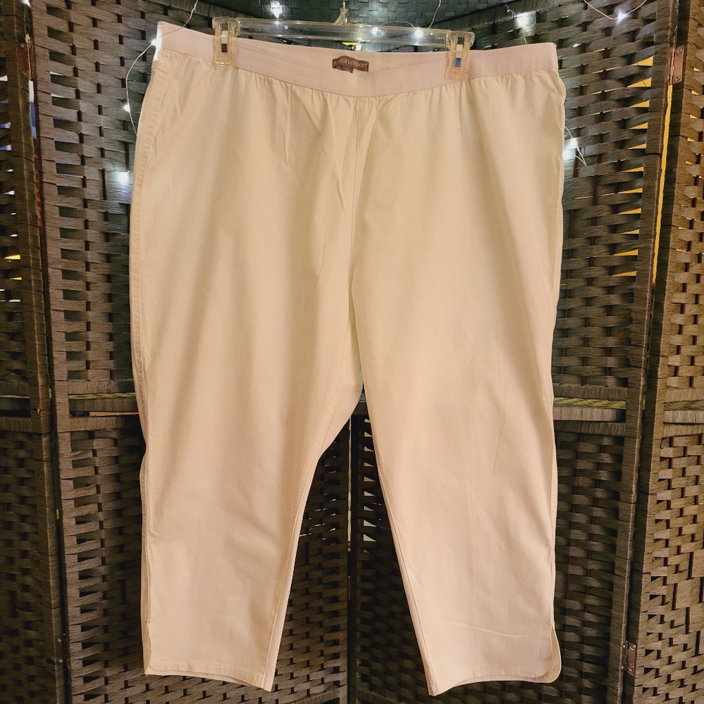 NWOT Jessica London 26W stretch white denim capris